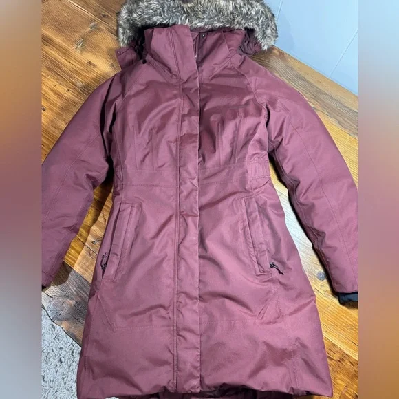The North Face Arctic II 550 Dry Vent Hooded Down Parka Winter Coat Brick Red S